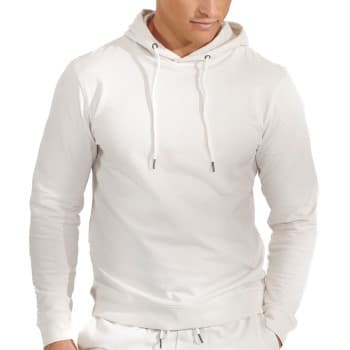 Bread and Boxers Organic Cotton Men Hooded Shirt 2P Benhvit Medium Herre