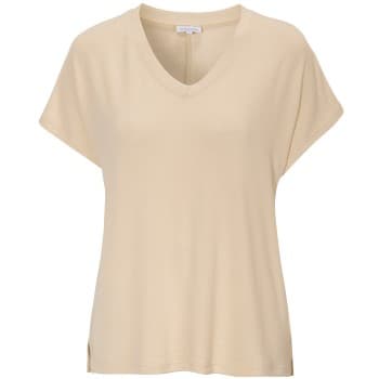Damella Knitted Lounge T-Shirt Sand Small Dame