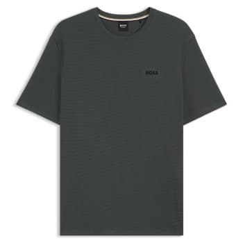 BOSS Waffle T Shirt Mørkgrørnn Medium Herre