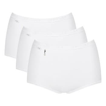 Sloggi Truser 3P Pearl Maxi Hvit bomull 50 Dame