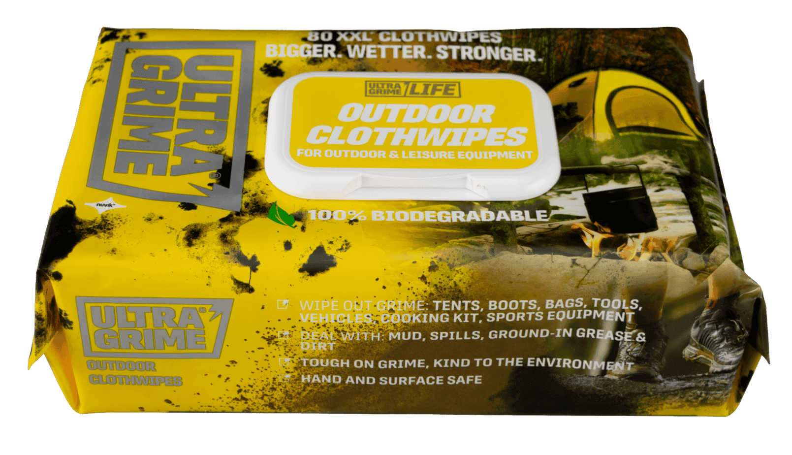 UltraGrime Life Outdoor XXL+ Clothwipes 80 Pack