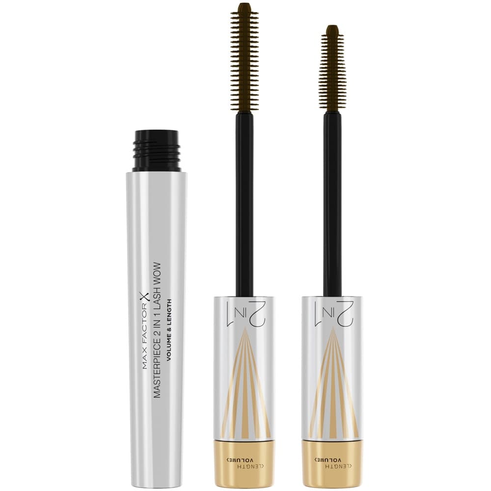 Masterpiece 2-in-1 Lash Wow Mascara, Black Brown