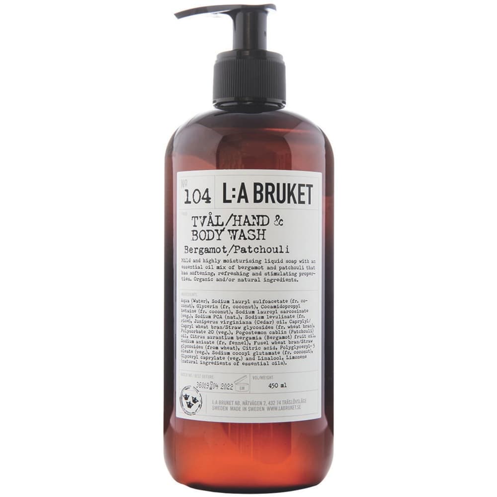 104 Hand & Body Wash, Bergamot and Patchouli, 450ml