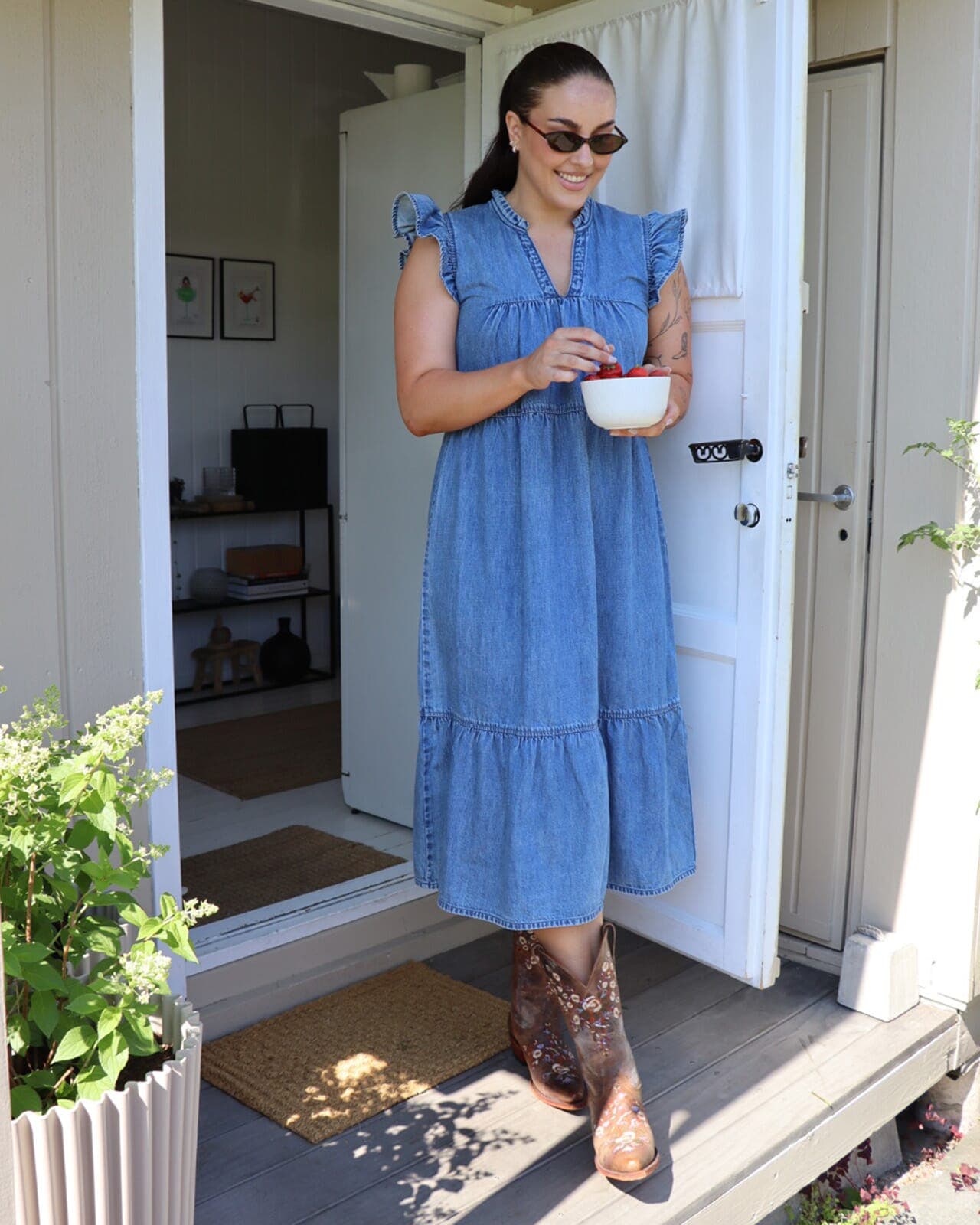 ONLY Denimkjole Shania Midi, S, ONLY Kjole Blå S