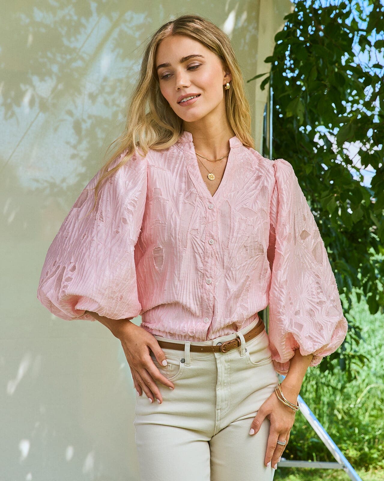 FLOYD Bluse Nelly Shine, S, FLOYD Bluse Rosa S