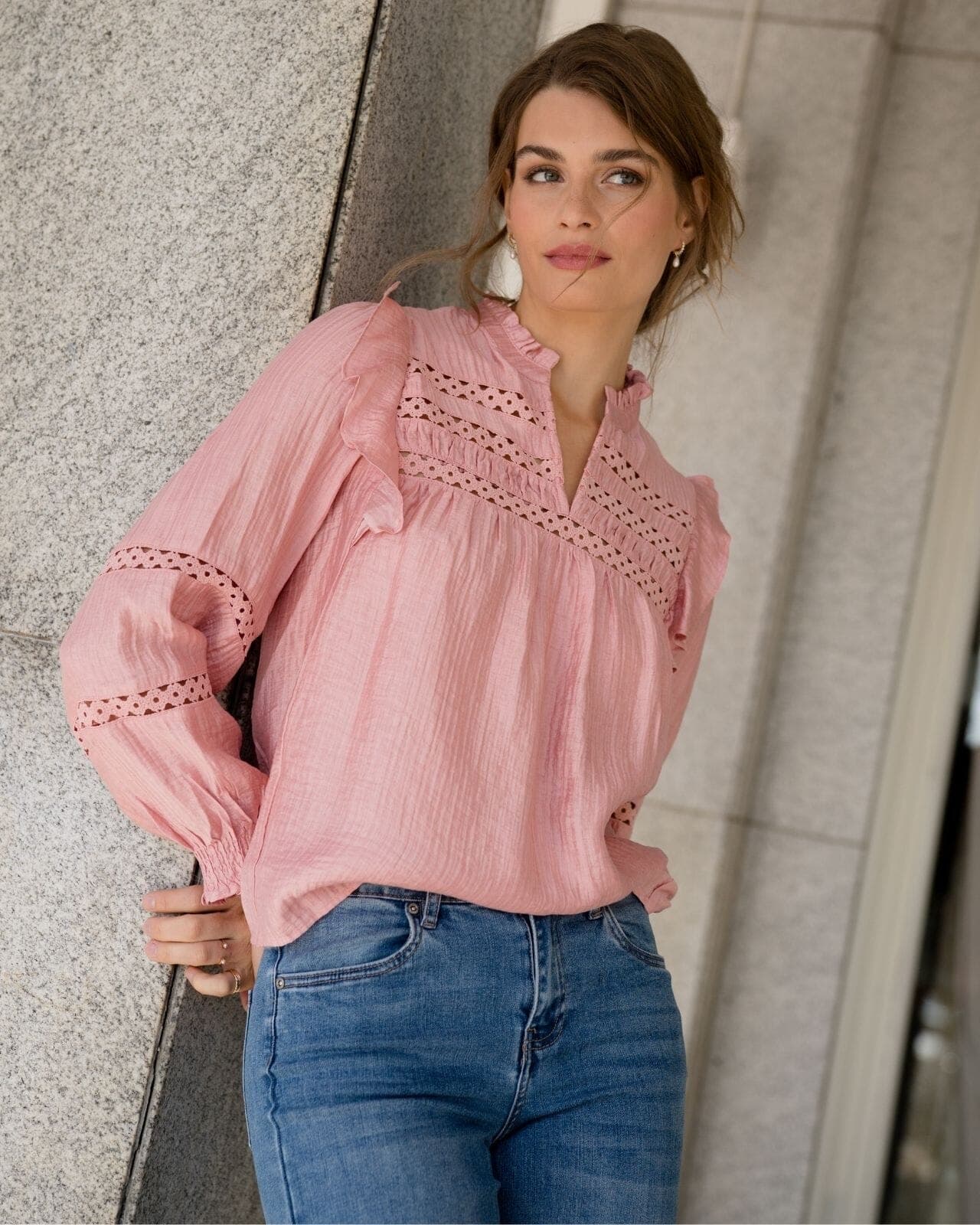FLOYD Bluse Demi Wave, S, FLOYD Bluse Rosa S