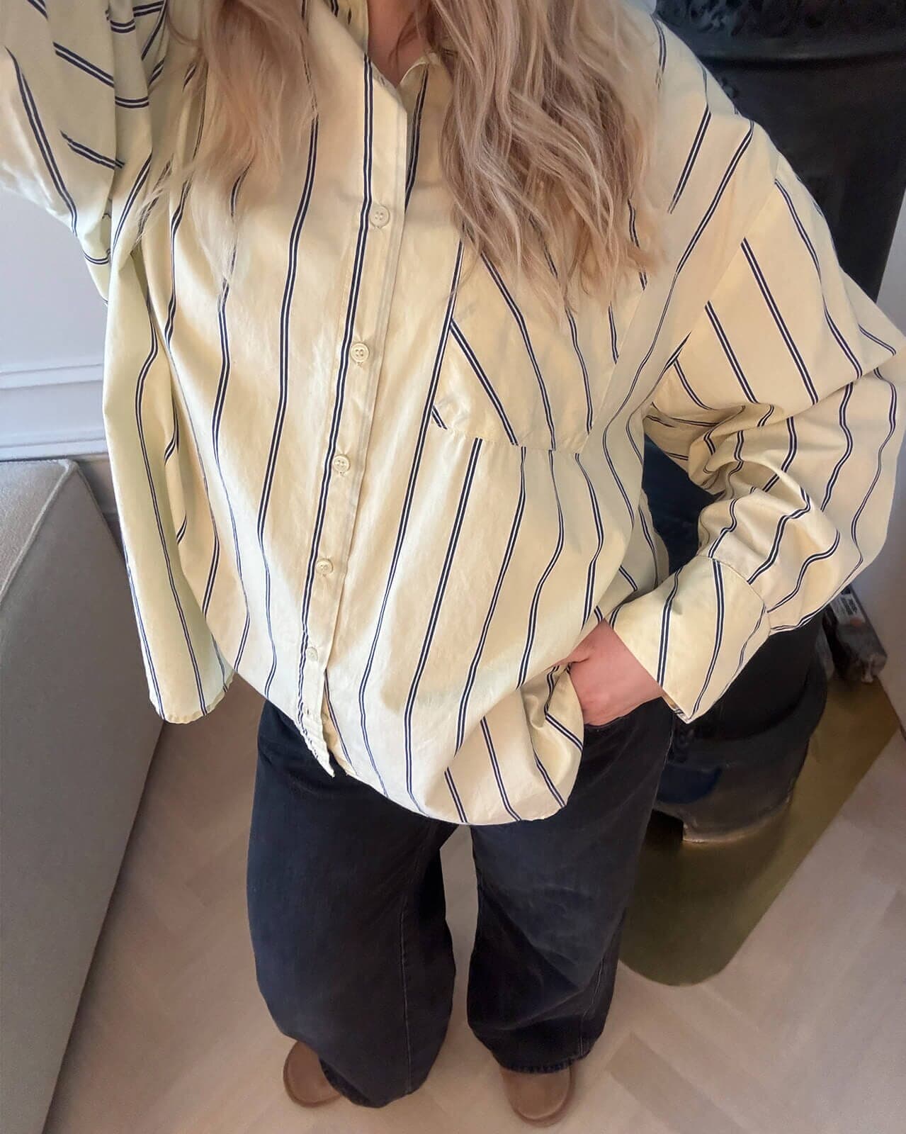 VERO MODA Skjorte Fanni, S, VERO MODA Skjorte Gul S