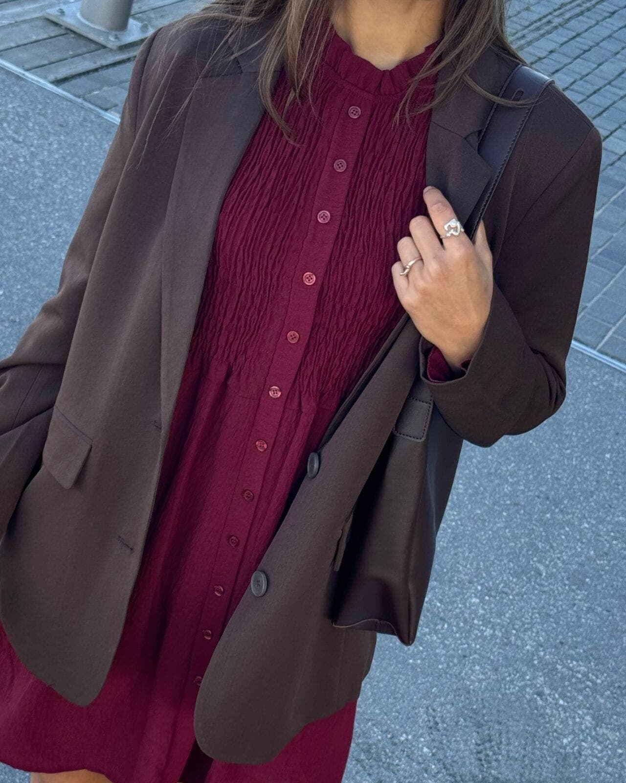 PIECES Blazer Kamil Loose, XXL, PIECES Blazer Brun XXL