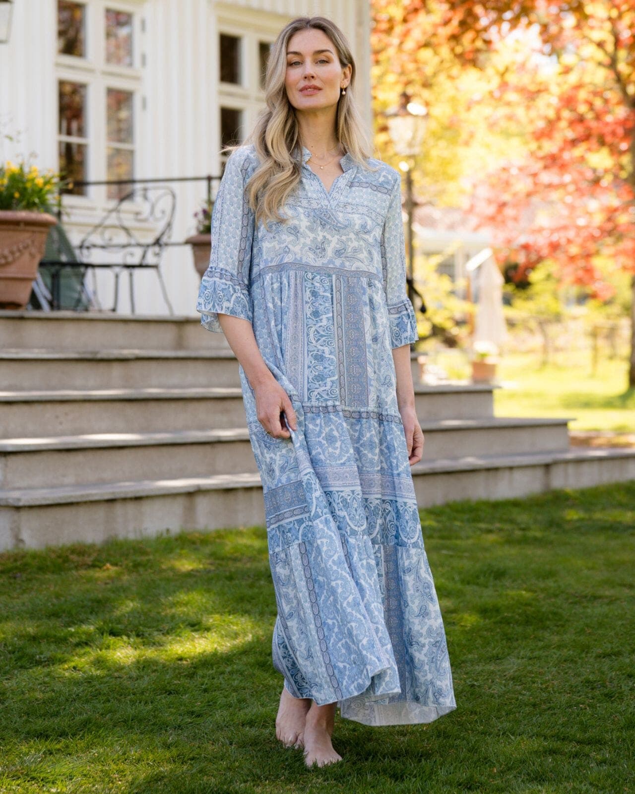 FLOYD Maxikjole Malani Etny, L, FLOYD Kjole Blå L