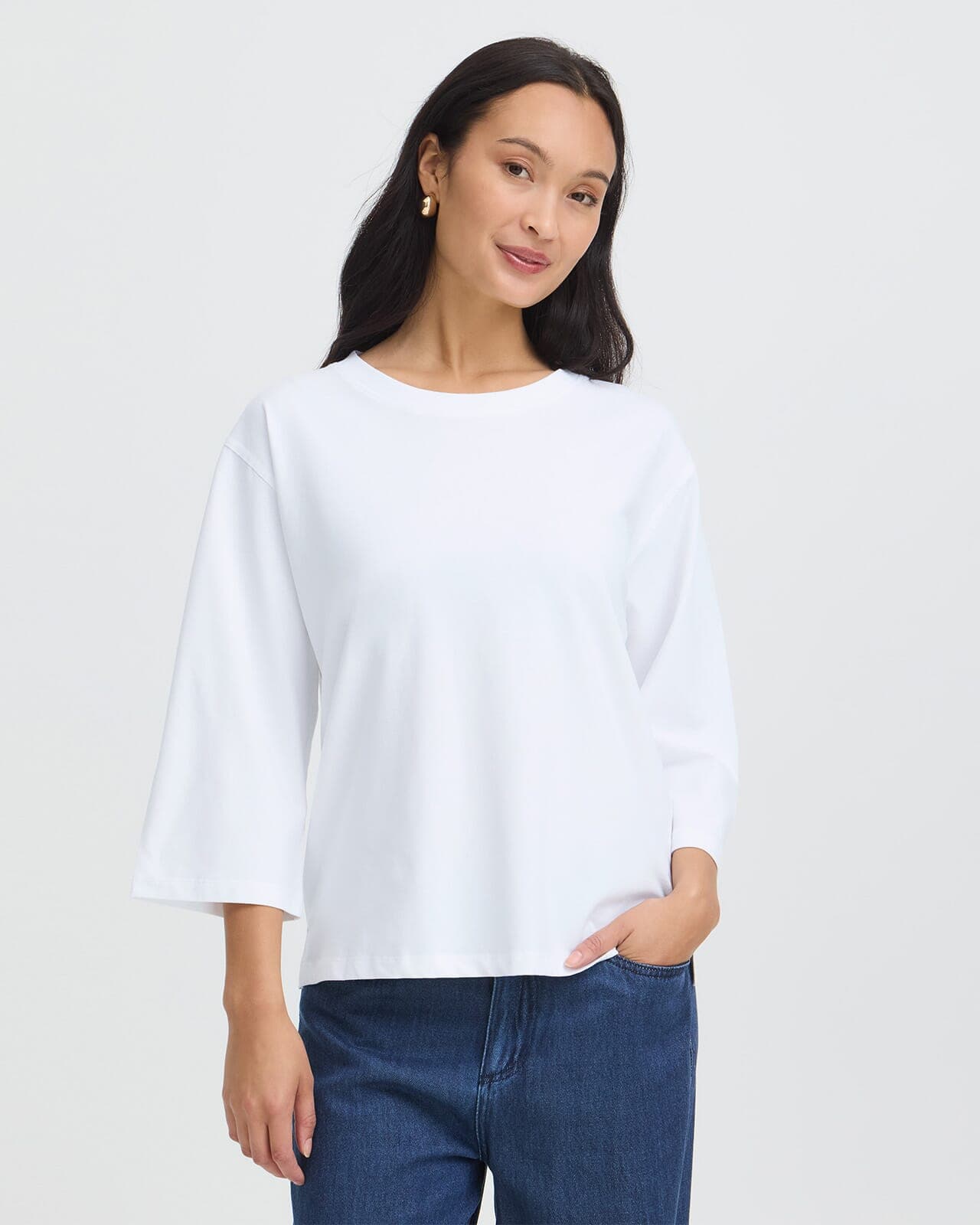 Fransa Topp Zashoulder TEE9, M, Fransa Topp Hvit M