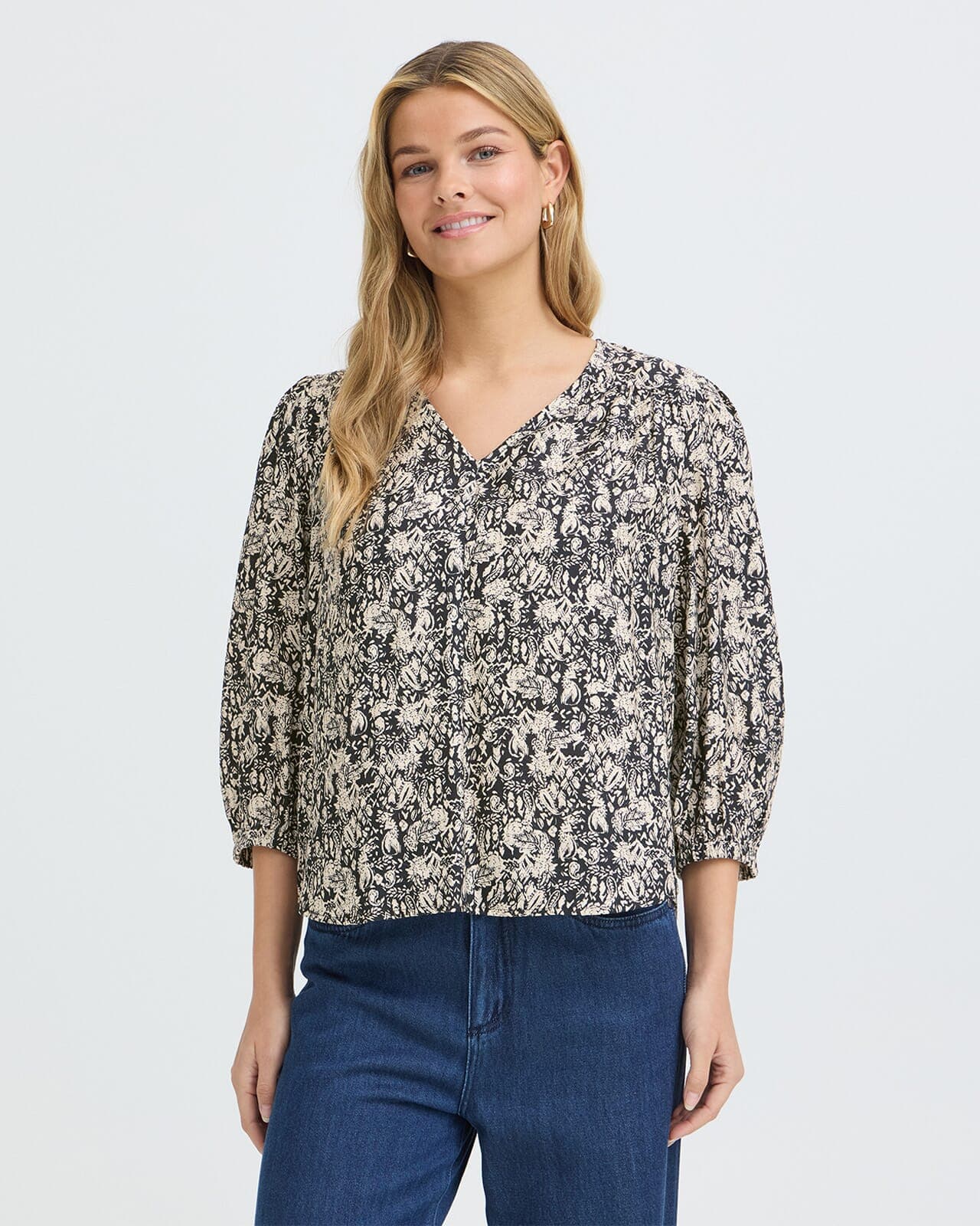 Fransa Bluse Ariana, M, Fransa Bluse Blå M
