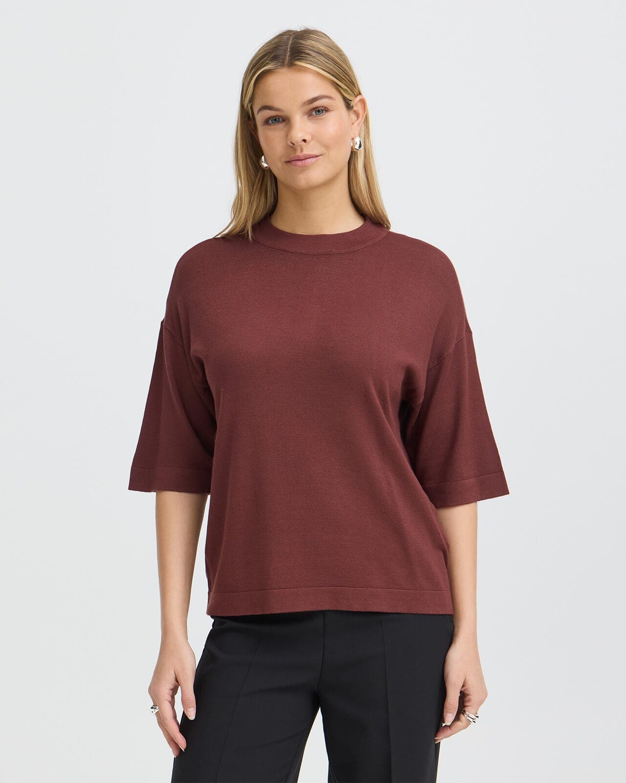 Fransa Topp Mary PU13, M, Fransa Topp Brun M