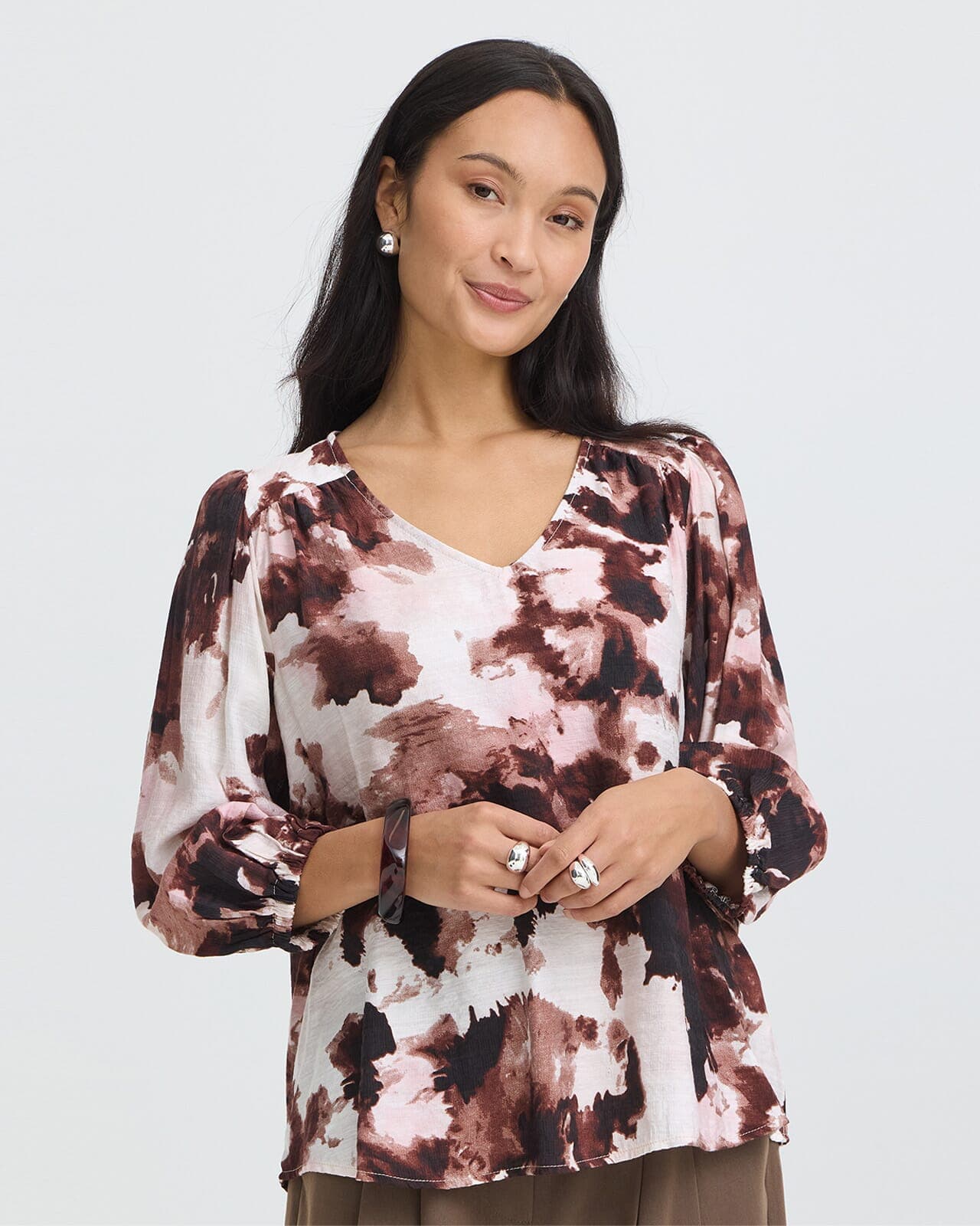 Fransa Bluse Ariana, M, Fransa Bluse Brun M