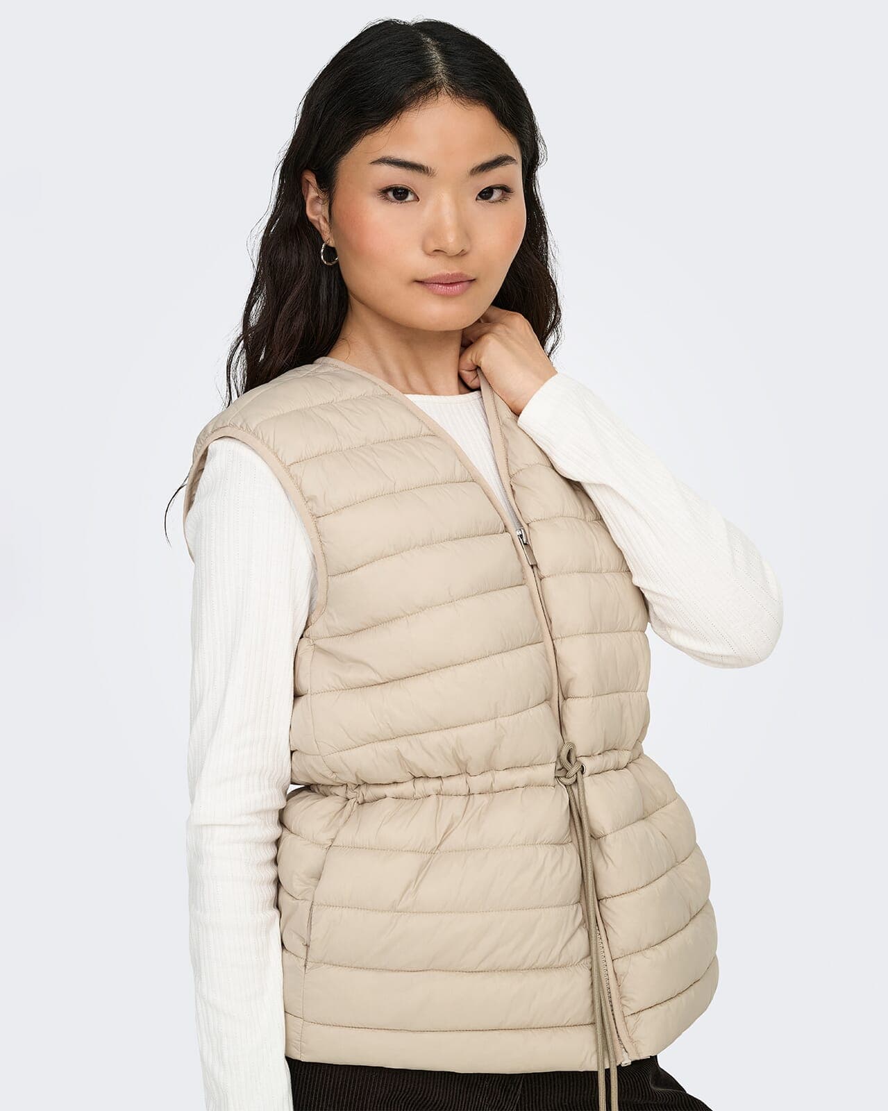 JDY Vest Renee Quilt, L, JDY Vest Beige L