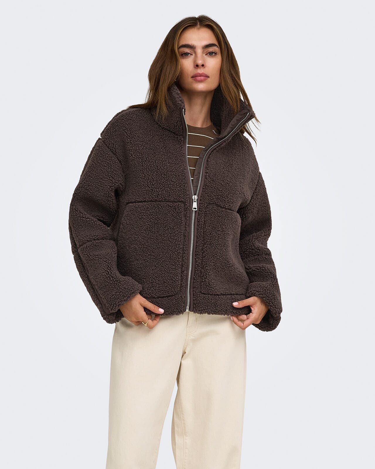 ONLY Teddyjakke Aspen, XS, ONLY Jakke Brun XS