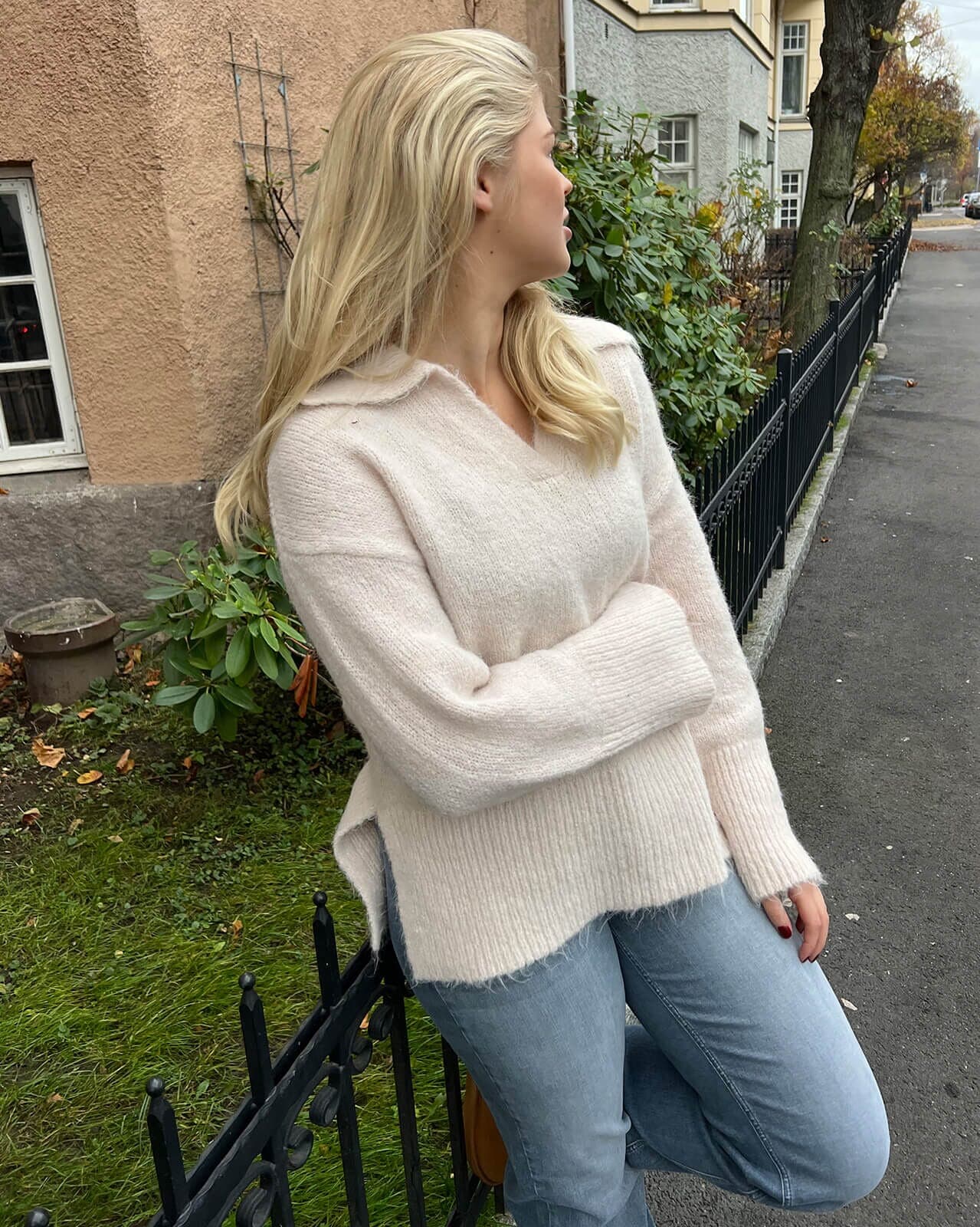 ONLY Strikkegenser Maggie Polo, M, ONLY Strikkegenser Beige M