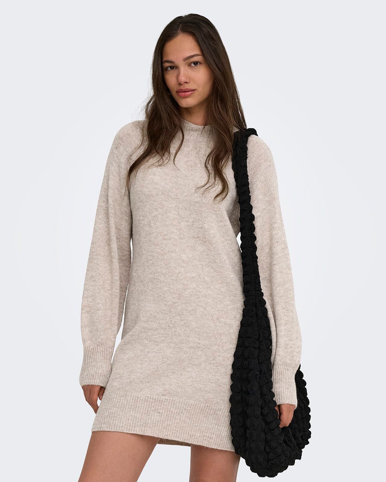 ONLY Strikkekjole Olivia, XS, ONLY Kjole Beige XS