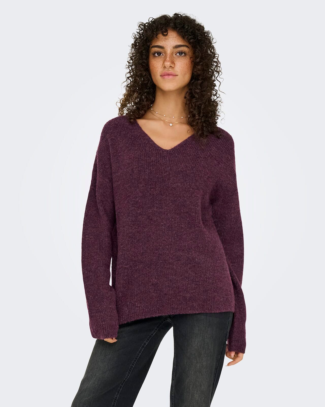 ONLY Strikkegenser Camilla, XS, ONLY Strikkegenser Rød XS