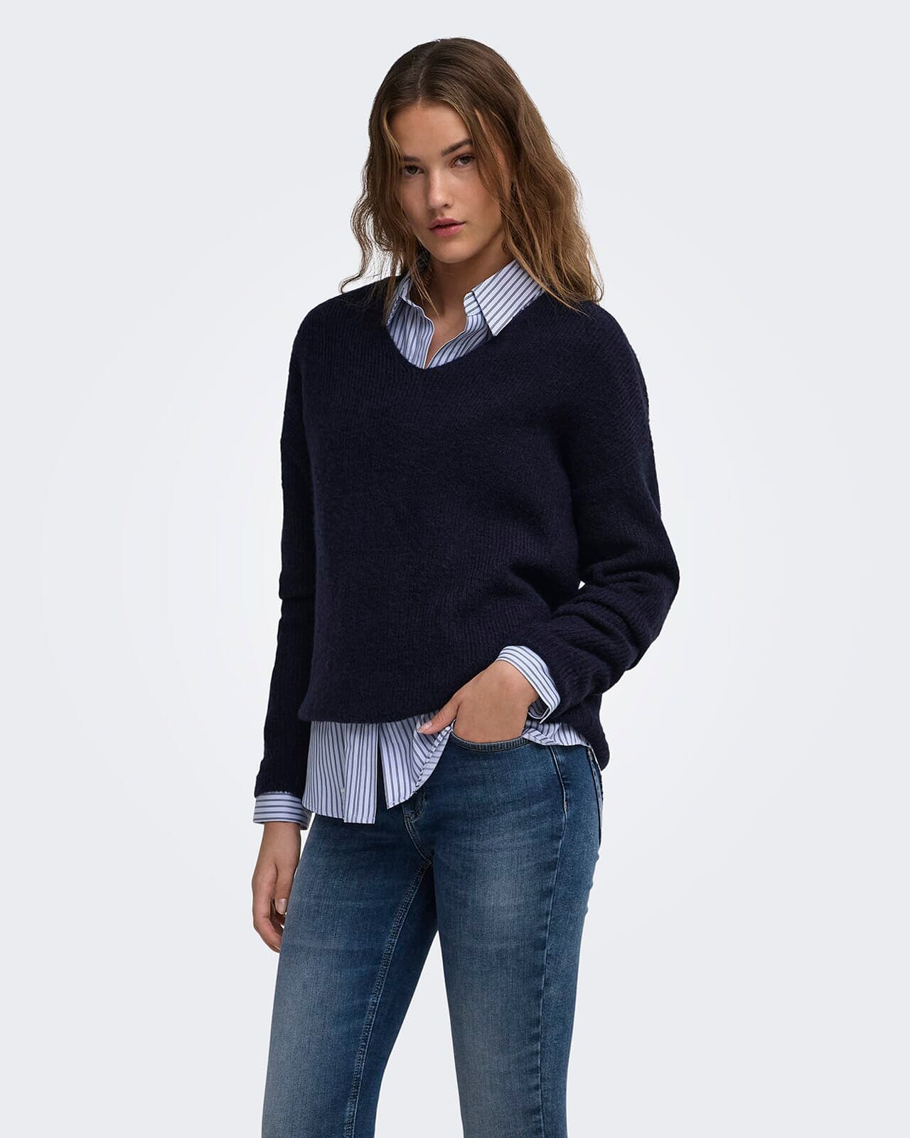 ONLY Strikkegenser Camilla, XS, ONLY Strikkegenser Blå XS