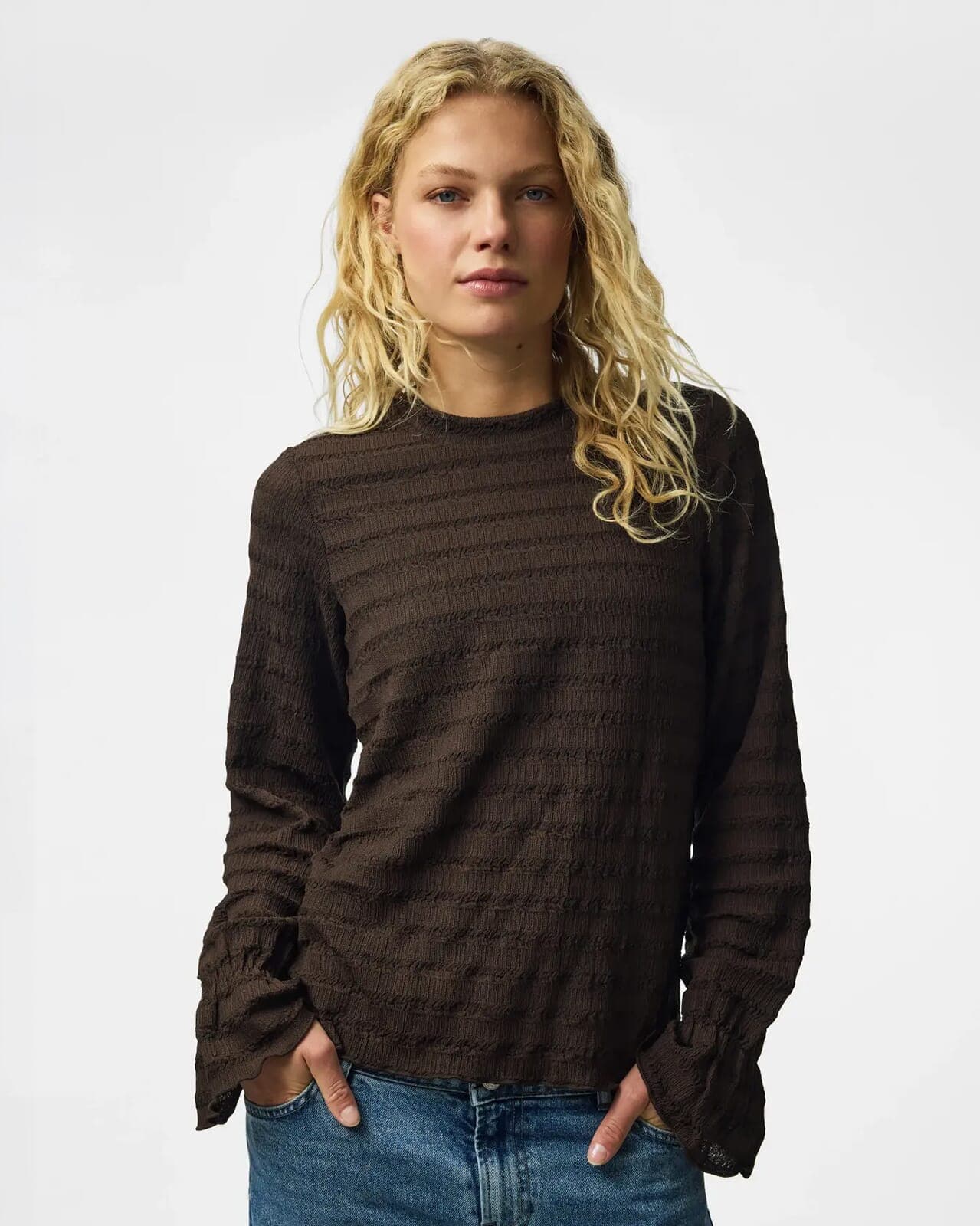 PIECES Topp Daisy, S, PIECES Topp Brun S
