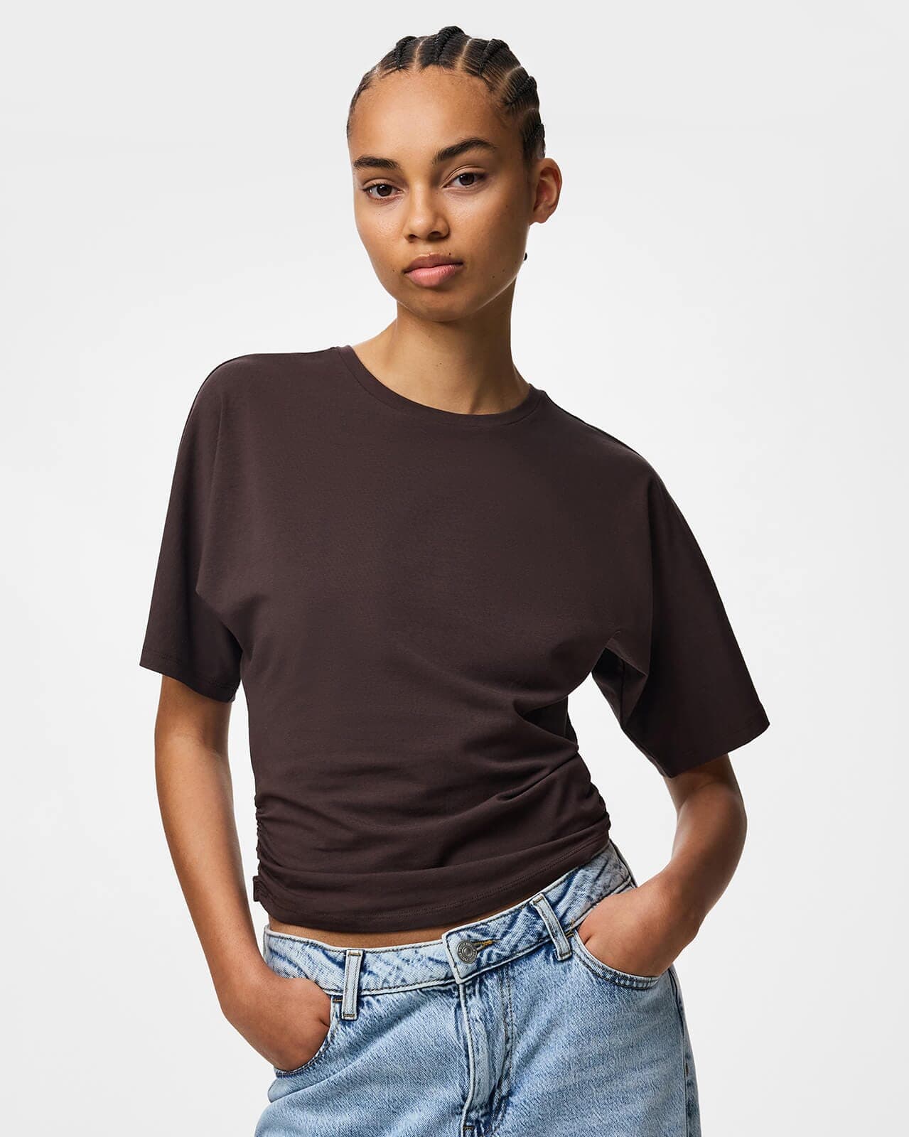 PIECES Topp Alli, L, PIECES Topp Brun L