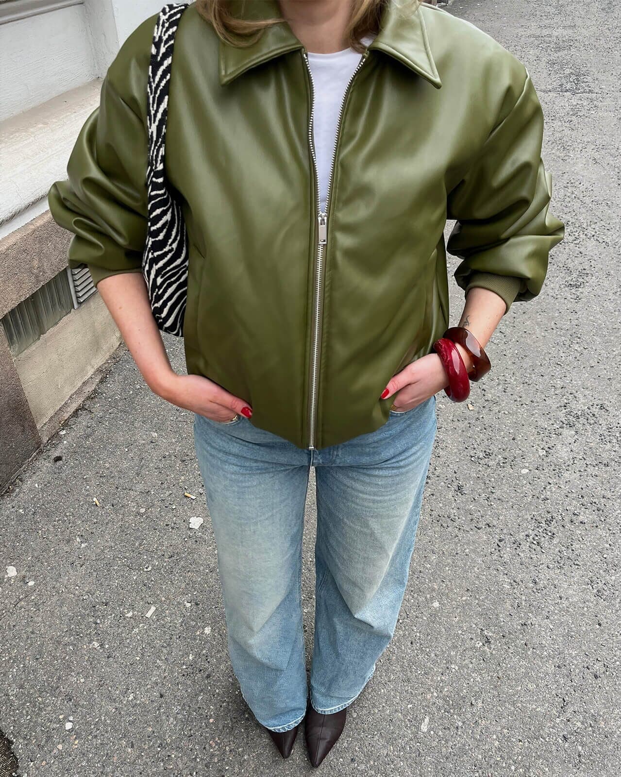 PIECES Jakke Lara Padded Bomber, S, PIECES Jakke Grønn S