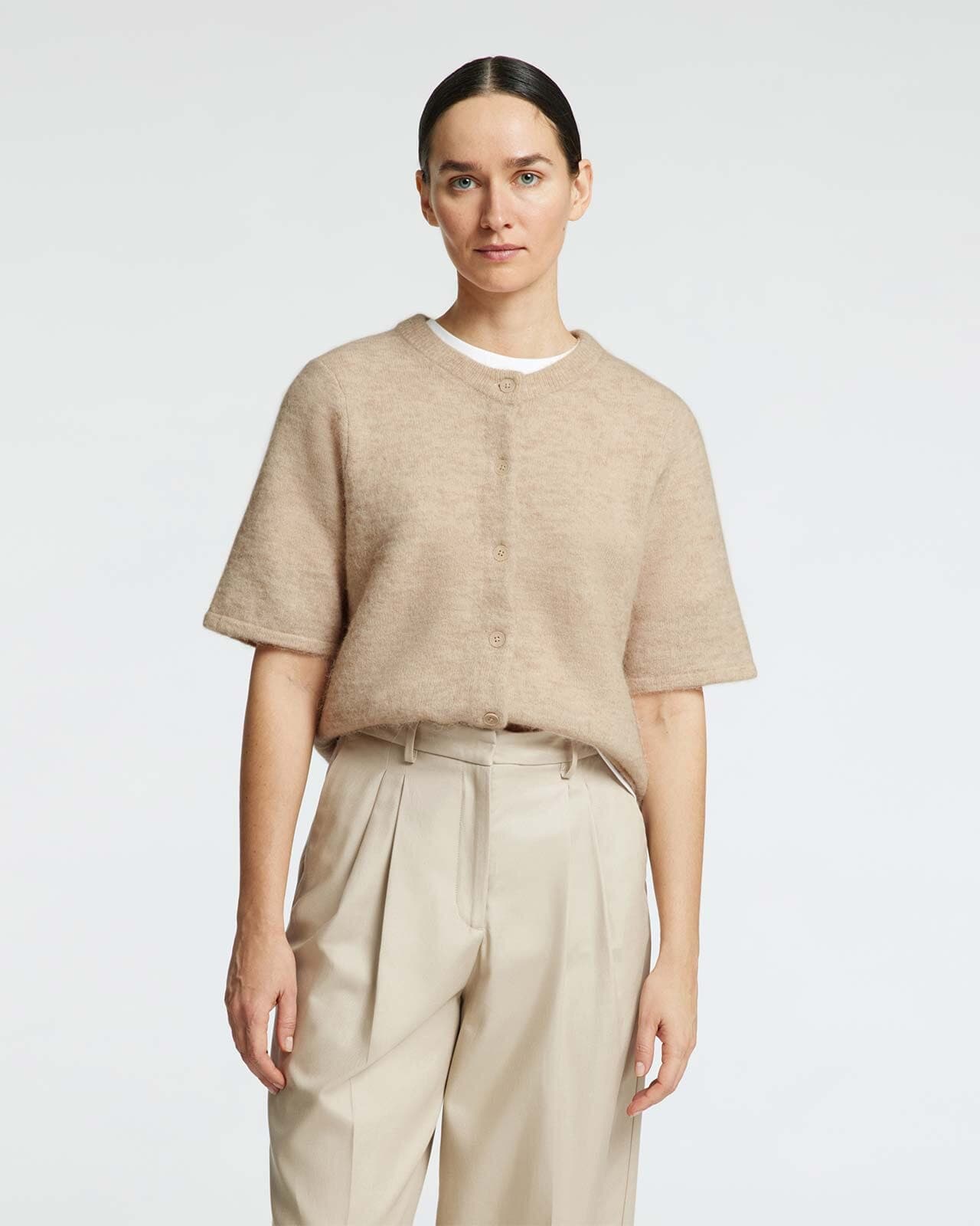 SELECTED FEMME Cardigan Lulu 2/4 Ullmiks, S, SELECTED FEMME Cardigan Beige S