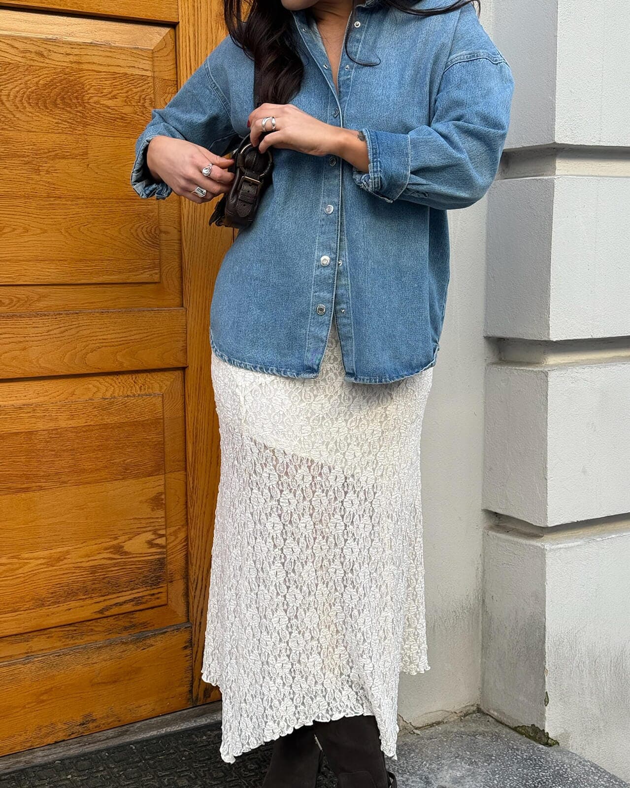 VERO MODA Blondeskjørt Rosie, S, VERO MODA Skjørt Hvit S