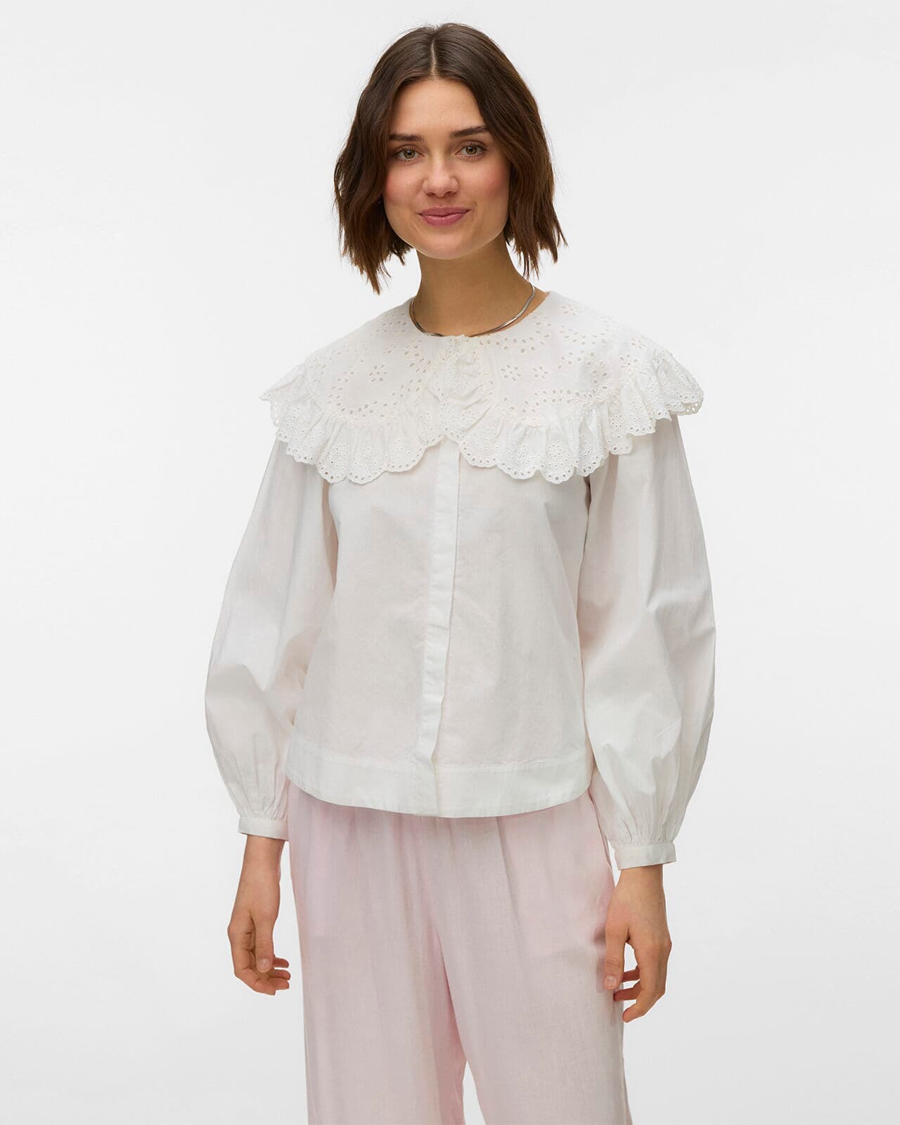 VERO MODA Bluse Lilo Collar, XL, VERO MODA Bluse Hvit XL