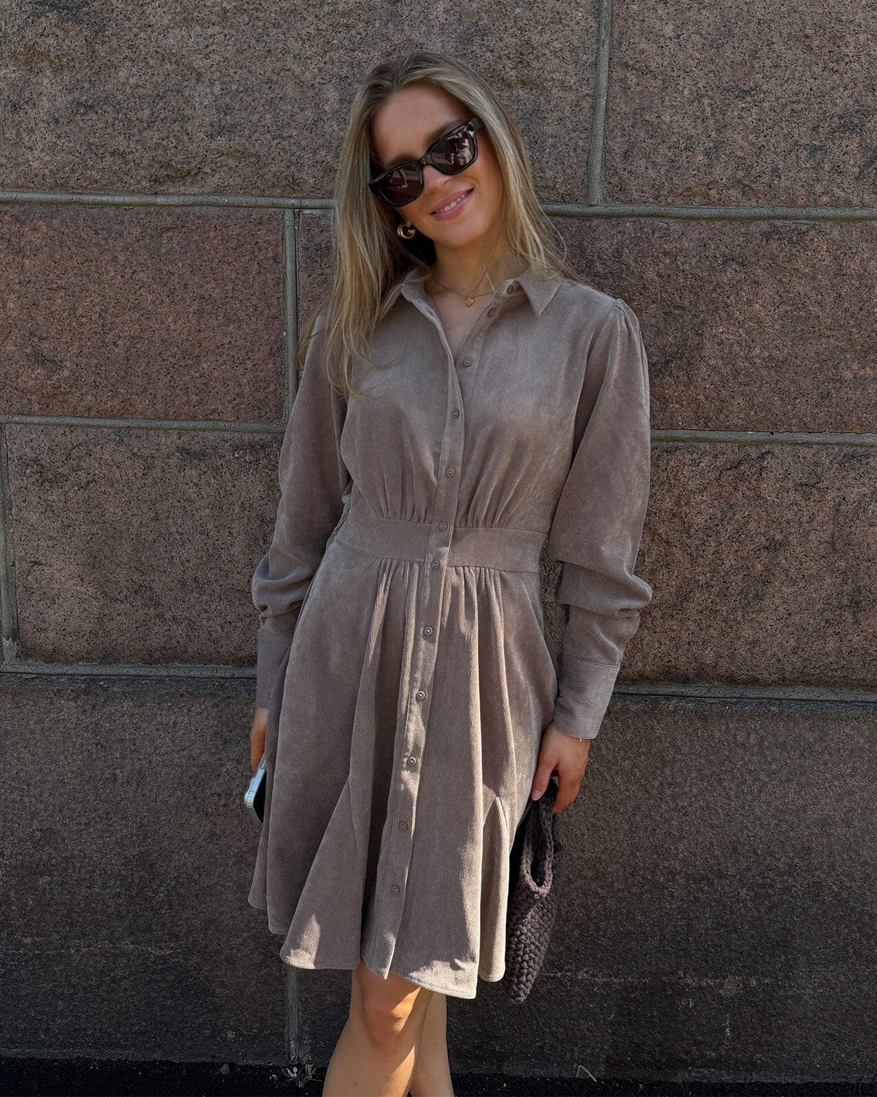 VERO MODA Skjortekjole Ane, M, VERO MODA Kjole Beige M