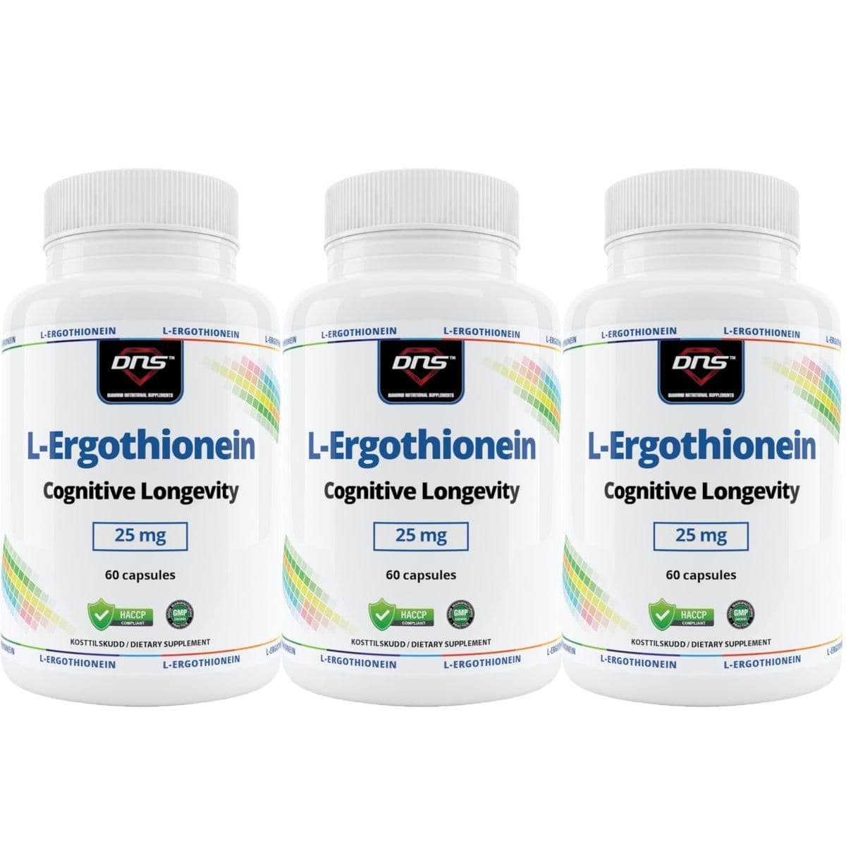 3-pack L-Ergothionein 25 mg - 3 x 60 kapsler