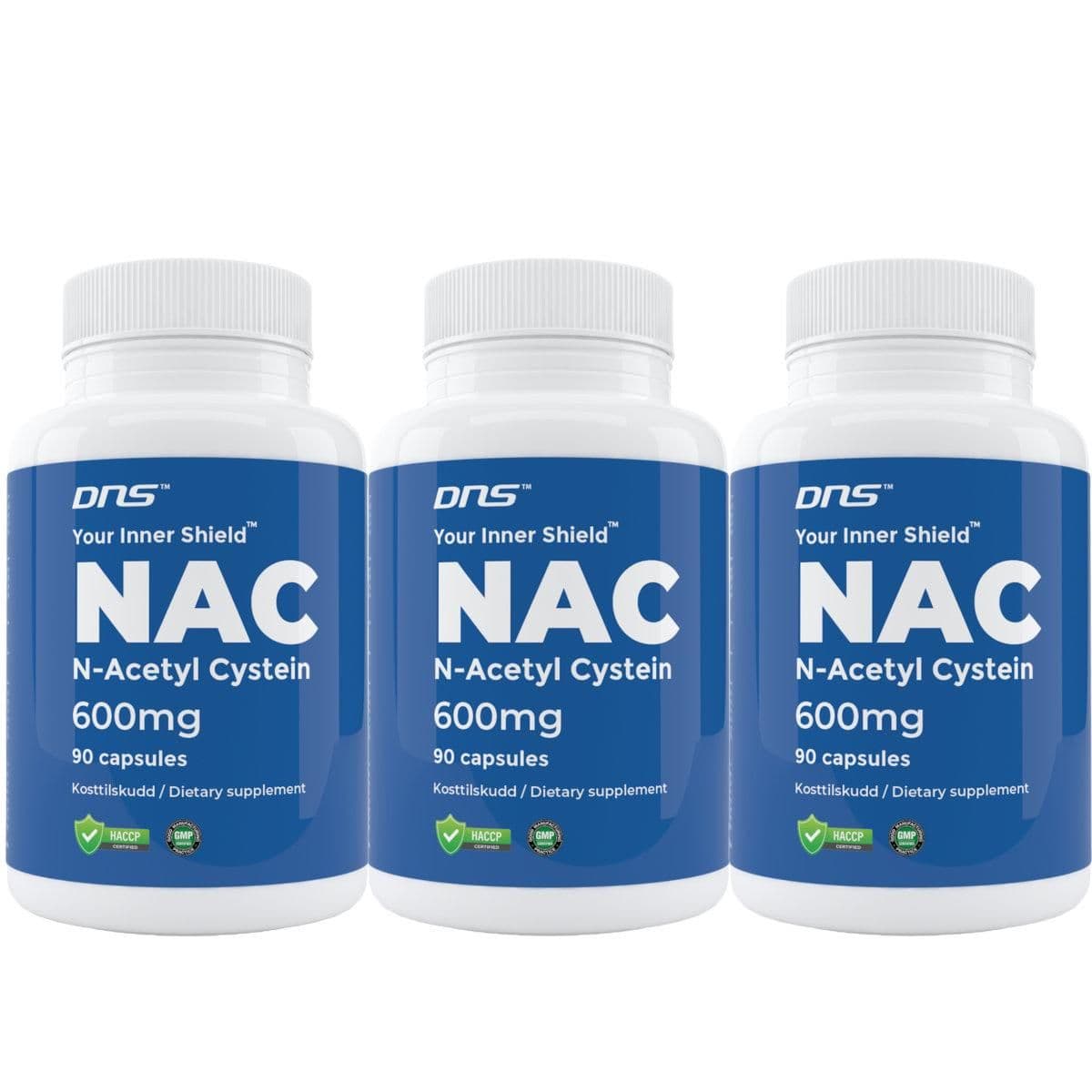 3-pack N-Acetyl Cysteine NAC 600 mg - 3 x 90 kapsler