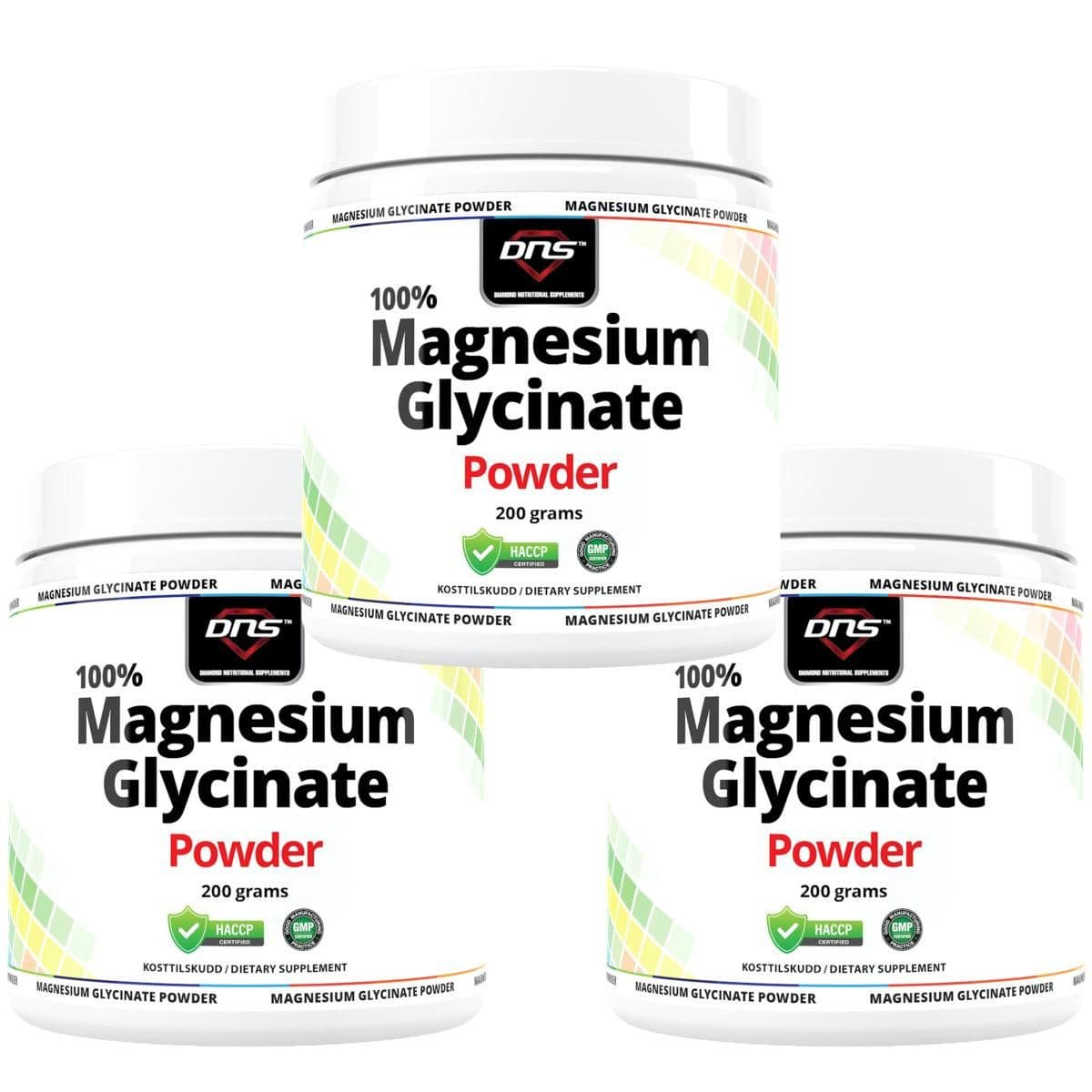 3-pack Magnesium Glycinate Powder - 3 x 200 gram