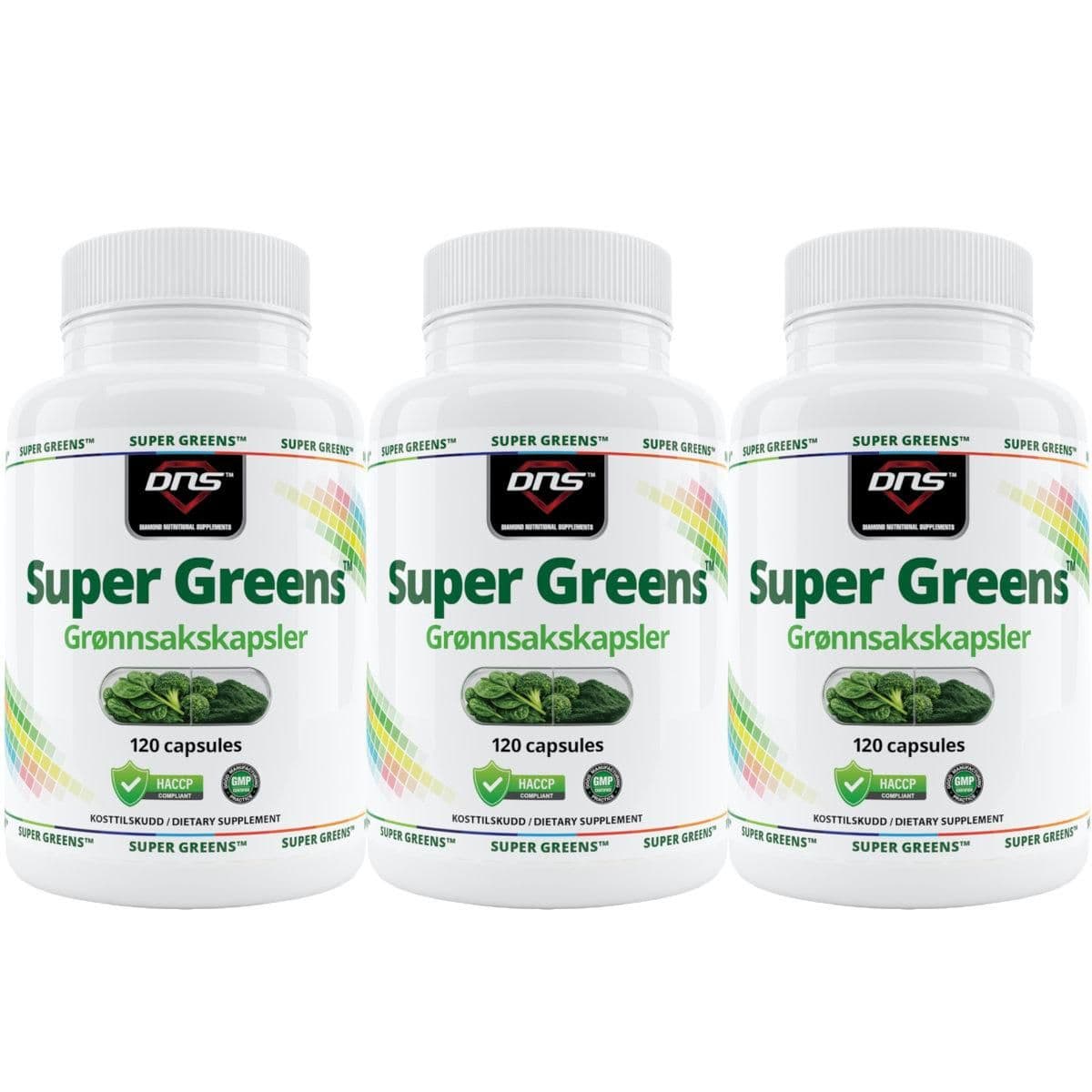3-pack-Super Greens Grønnsakskapsler - 3 x 120 kapsler