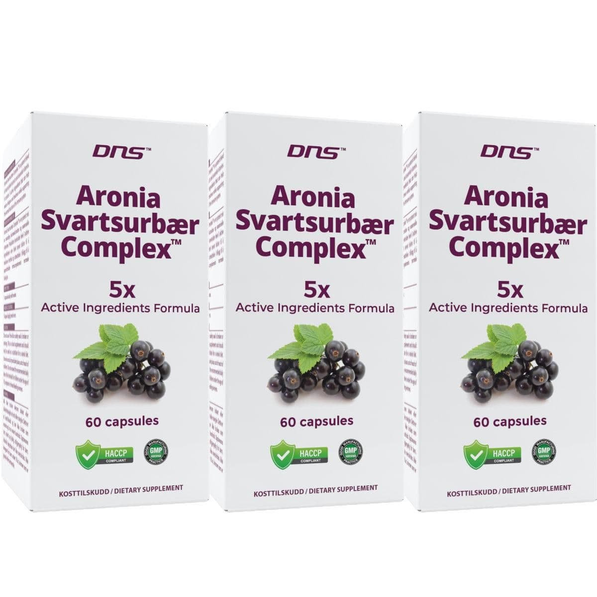 3-pack Aronia Svartsurbær Complex™ - 3 x 60 kapsler