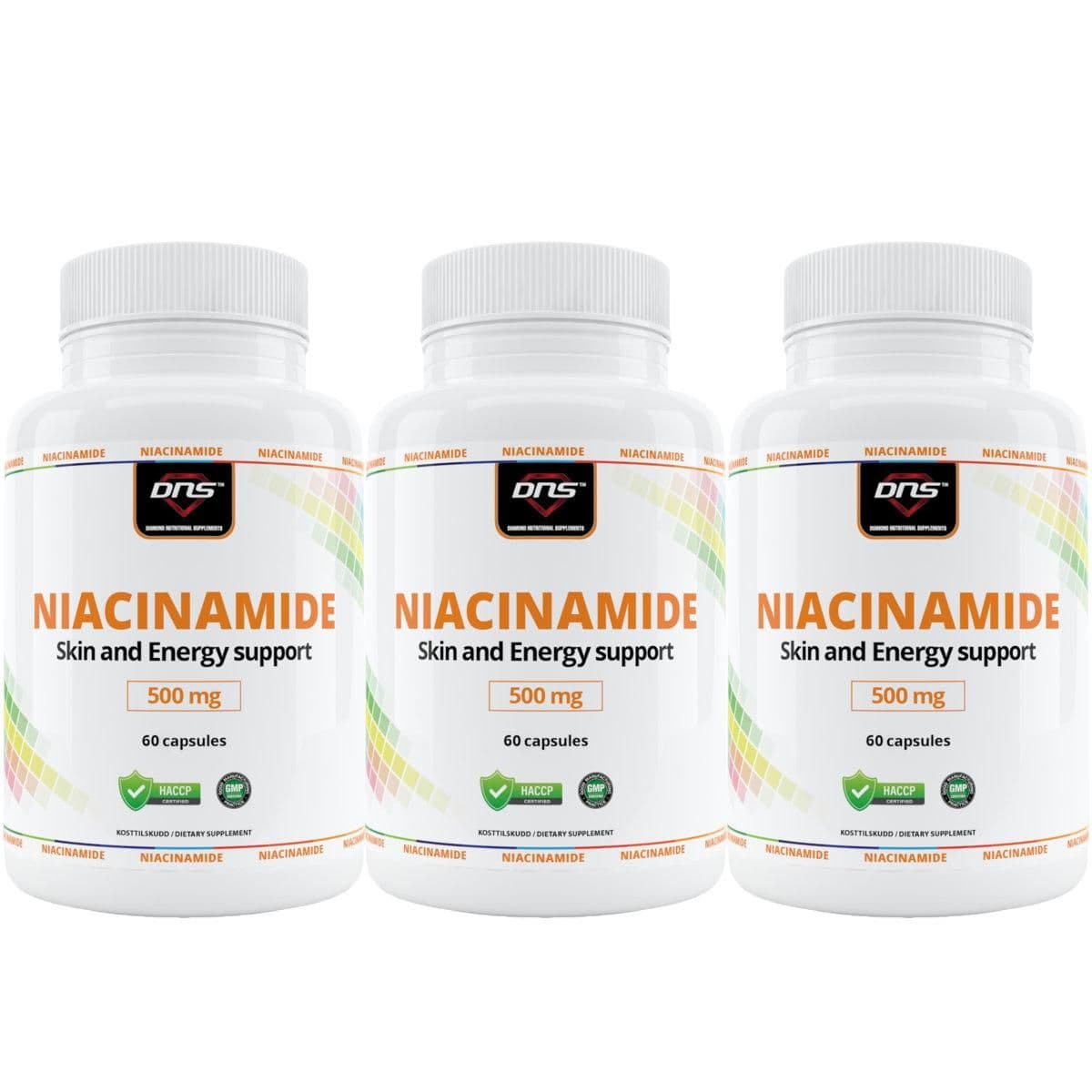 3-pack Niacinamide (Vitamin B3) - 500 mg - 3 x 60 kapsler