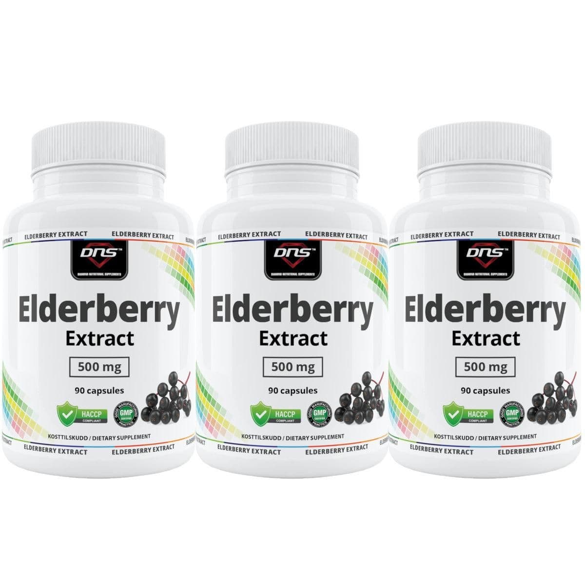 3-pack Elderberry (Svarthyll) Extract - 3 x 90 kapsler