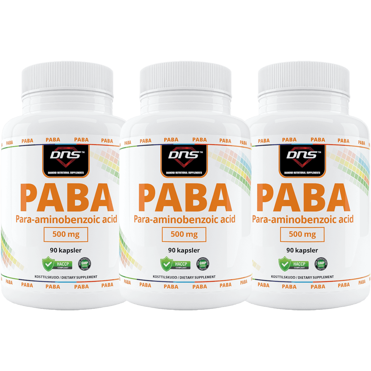 3-pack PABA - 500 mg - 3 x 90 kapsler