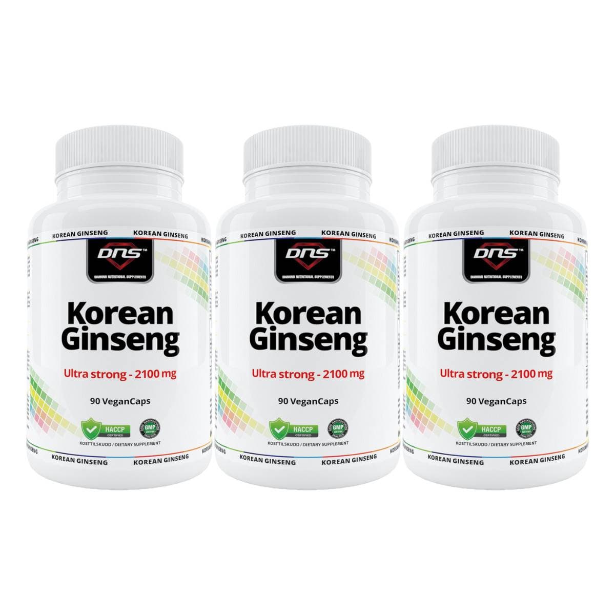 3-Pack Korean Ginseng - 2100 mg - 3 x 90 kapsler