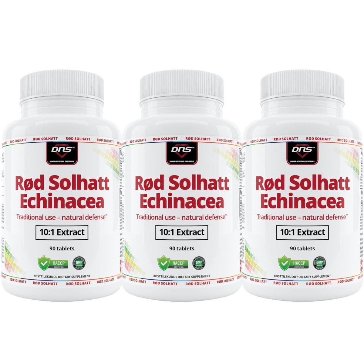 3-pack Rød Solhatt Echinacea Extract - 3 x 90 tabletter