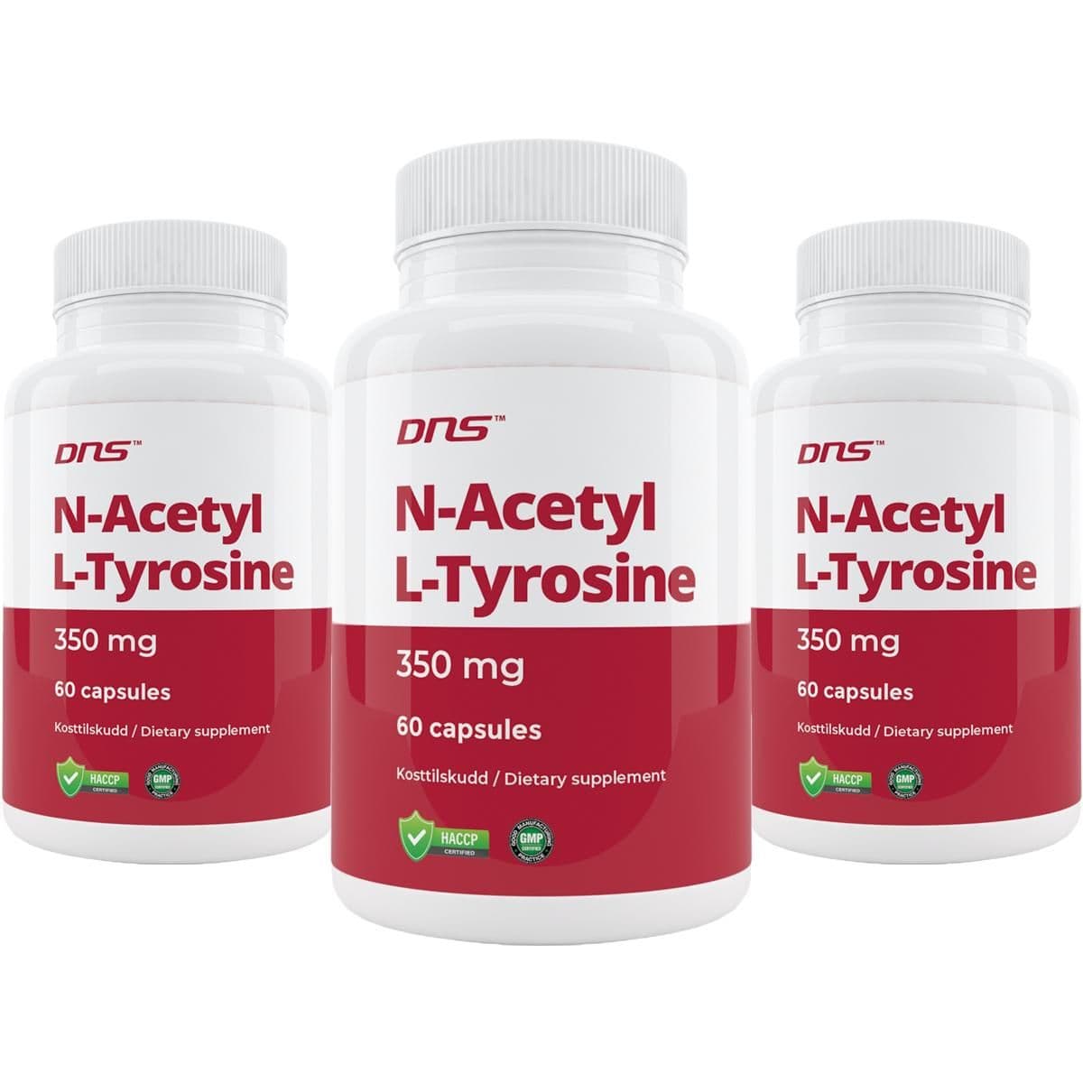 3-Pack N-Acetyl L-Tyrosine 350 mg - 3 x 60 kapsler