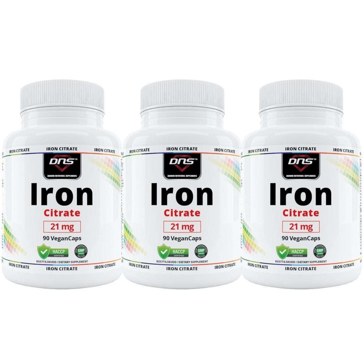 3-pack Iron Citrate 21mg Jern - 3 x 90 kapsler