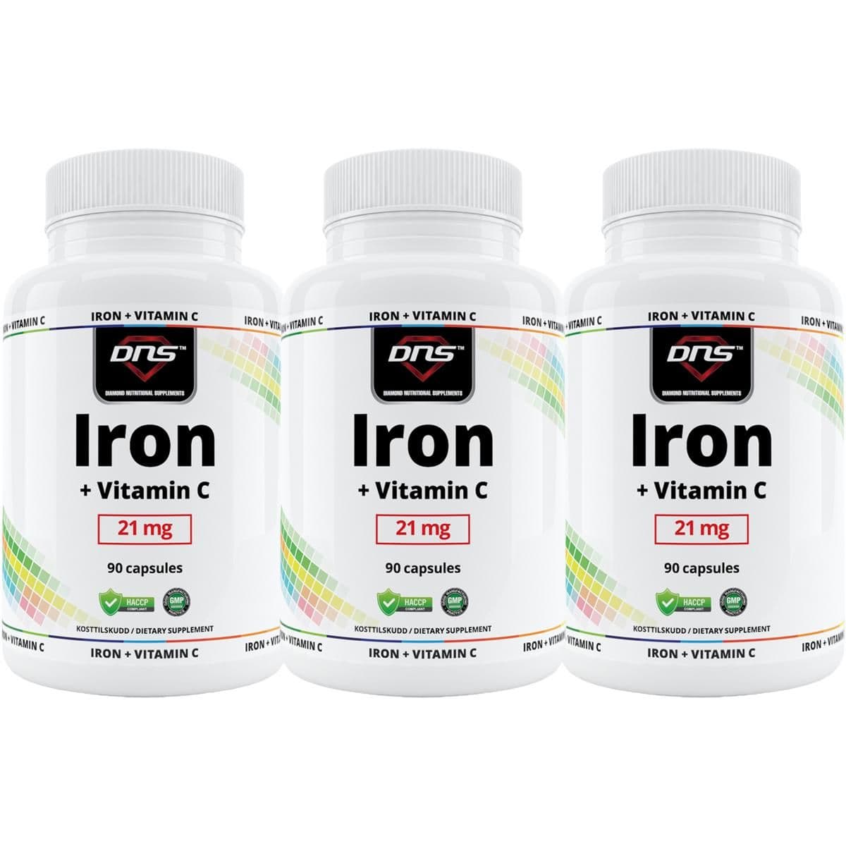 3-pack Iron + Vitamin C - 90 kapsler