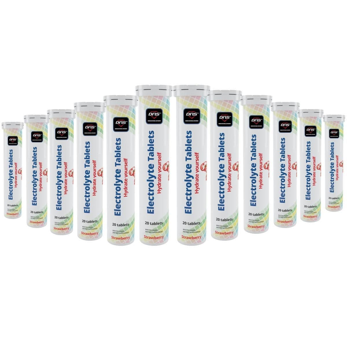 12-pack Electrolyte - Hydrate Yourself - 20 Brusetabletter - Strawberry