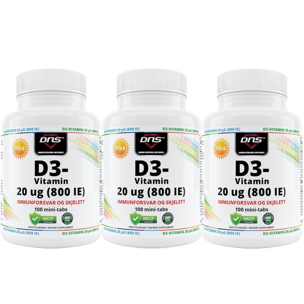 3-pack D3-Vitamin 20µg - 3 x 100 tabs
