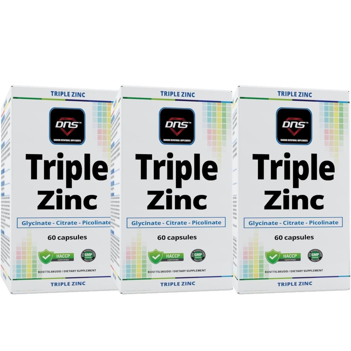 3-pack Triple Zinc - 3 typer sink - 3 x 60 kapsler