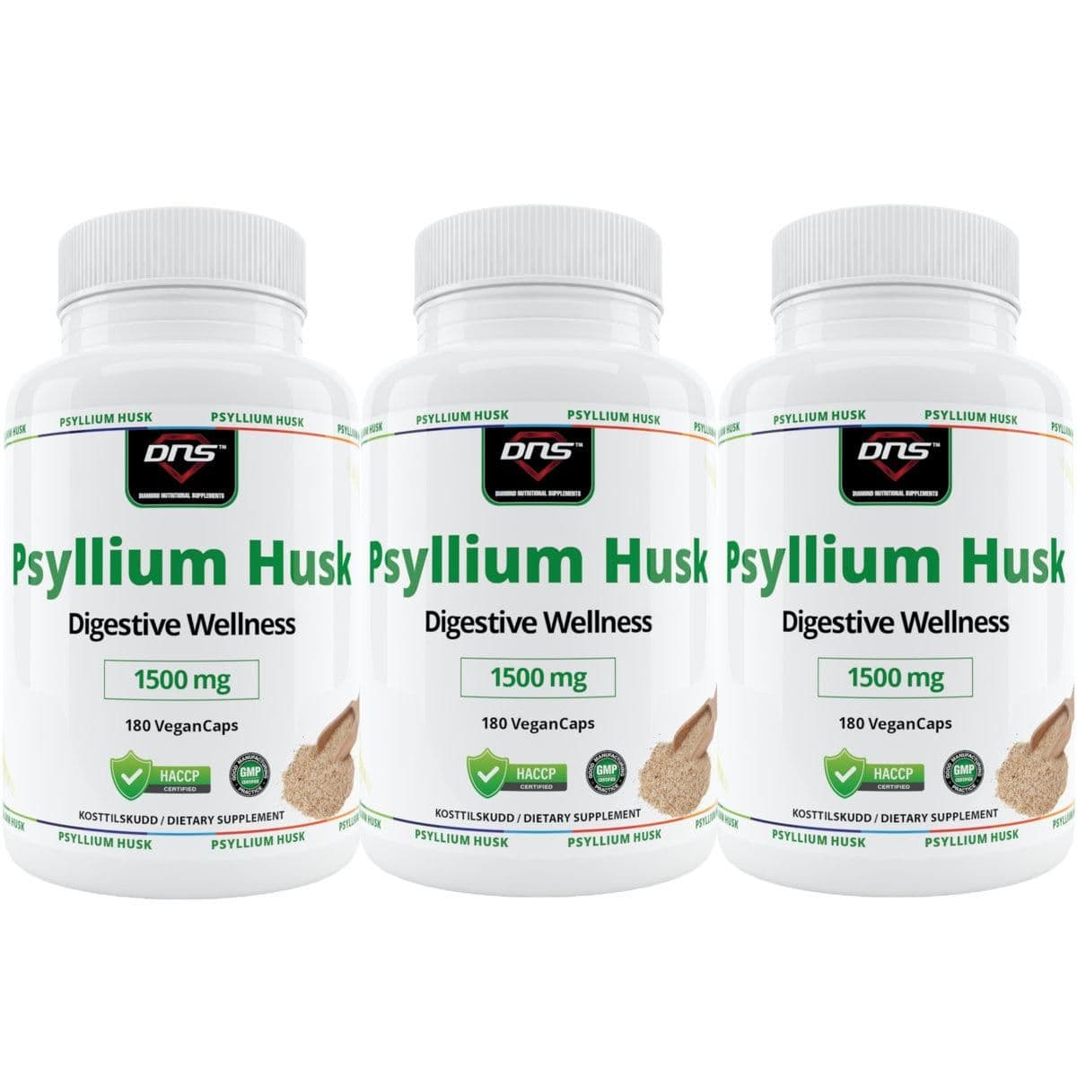 3-pack Psyllium Husk (Psylliumfrø) - 3 x 180 kapsler