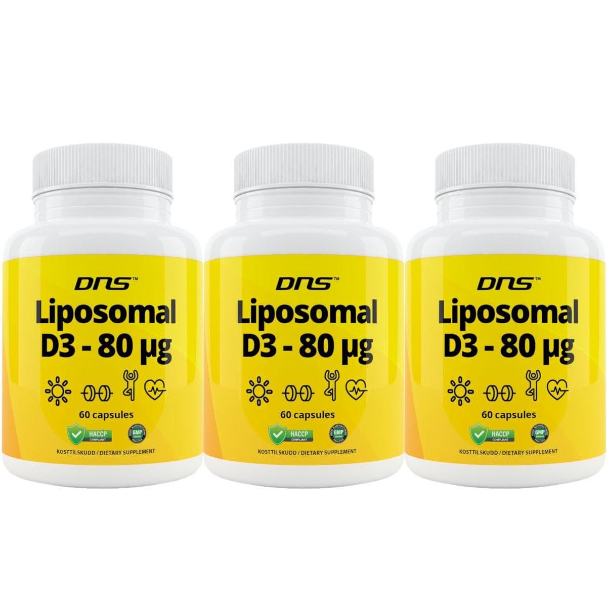 3-pack Liposomal D3 - 80 µg 3200 IU - 3 x 60 kapsler