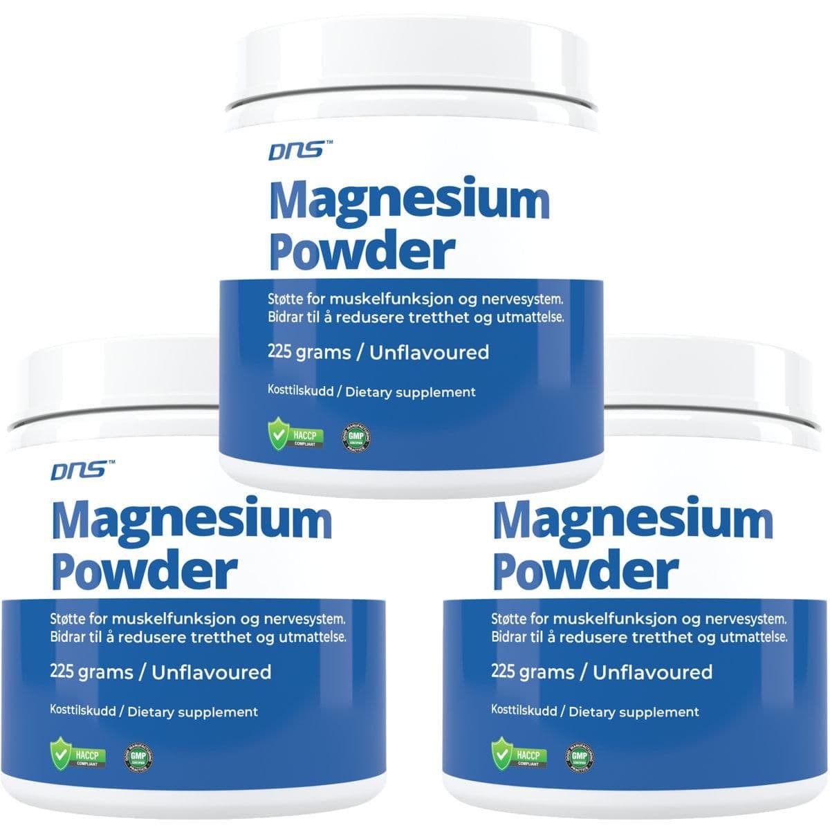 3-pack Magnesium Powder Natural - 3 x 225 gram