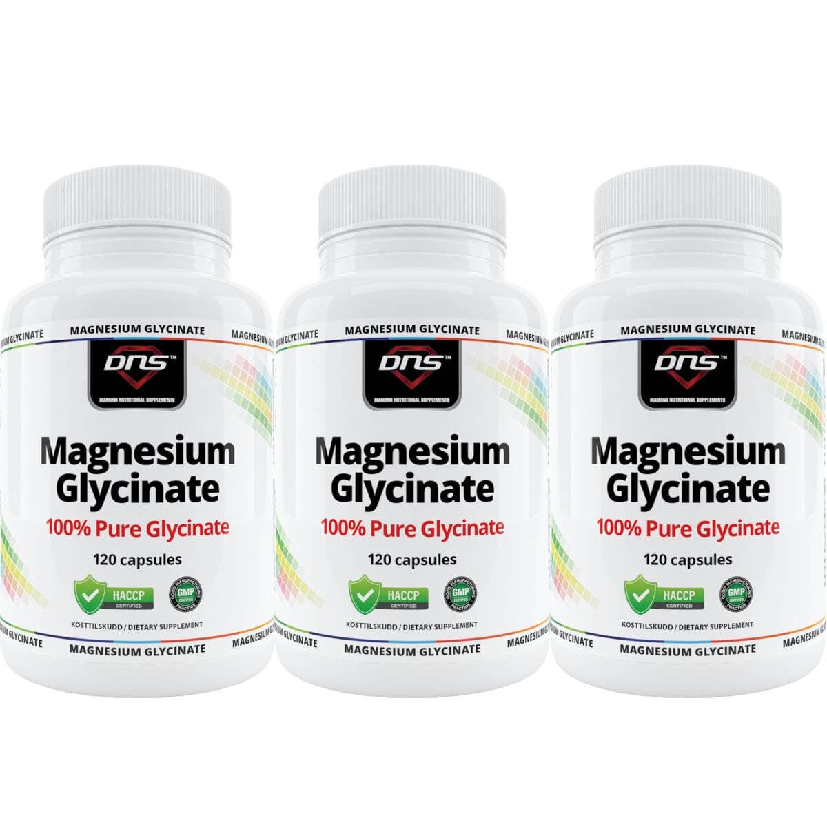 3-Pack 100% Magnesium Glycinate - 3 x 120 kapsler
